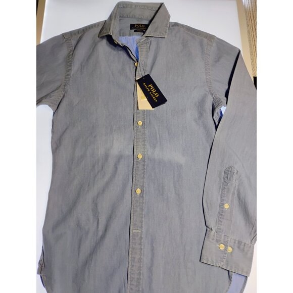 Polo Ralph Lauren Shirt DS Carryover Size 141/2  Mens Button down cotton blue - Picture 6 of 12